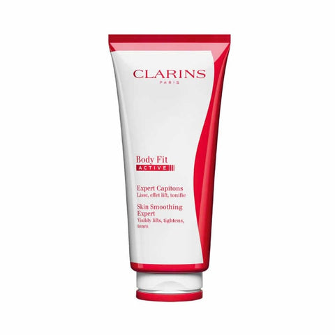 Clarins Body Fit Active 200ml jar with product label, showcasing the skincare container on a neutral background.