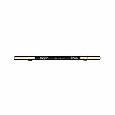 Waterproof Clarins Crayon Yeux eyeliner in shade 01 by Jag Couture London - New York, with a close-up of the pencil tip.