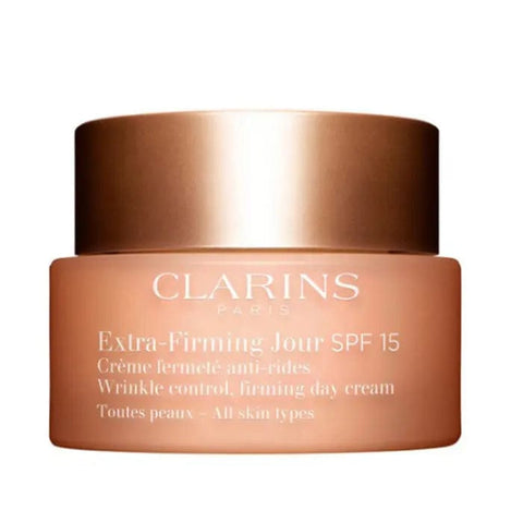 Clarins Extra-Firming Day Cream for all skin types in 50ml jar, with SPF 15, from Jag Couture London-New York.