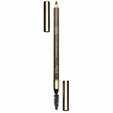Clarins Eyebrow Pencil 03 Soft Blonde by Jag Couture London-New York, showcasing the pencil's soft blonde color and slim design.