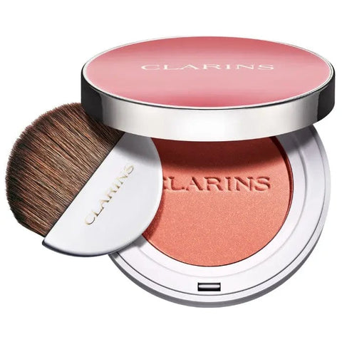 Clarins Joli Blush 05 Cheeky Boum in a compact with soft pink powder blush for a natural glow.