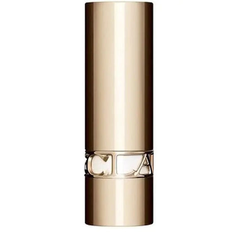 Jag Couture London New York Clarins Joli Rouge L'Écrin Gold lipstick in elegant gold packaging, shown in a close-up shot.