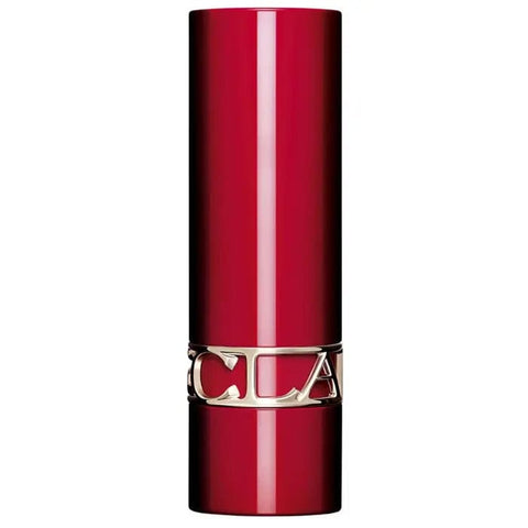 Clarins Joli Rouge L'Écrin Red lipstick in a sleek red case, showcased with the brand name Jag Couture London - New York.