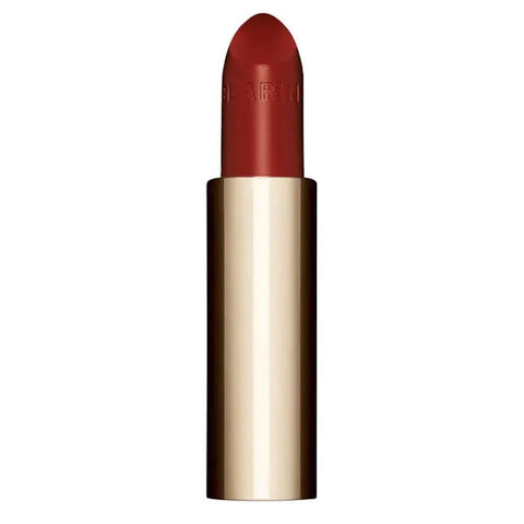 Clarins Joli Rouge Satin 772 Red Hibiscus lipstick refill by Jag Couture London - New York, showing the 3.5g product in a sleek case.