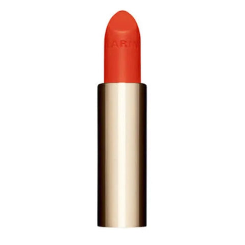 Clarins Joli Rouge Velvet La Recharge lipstick in shade 711V Papaya, 3.5g, with a sleek bullet design and vibrant orange color.