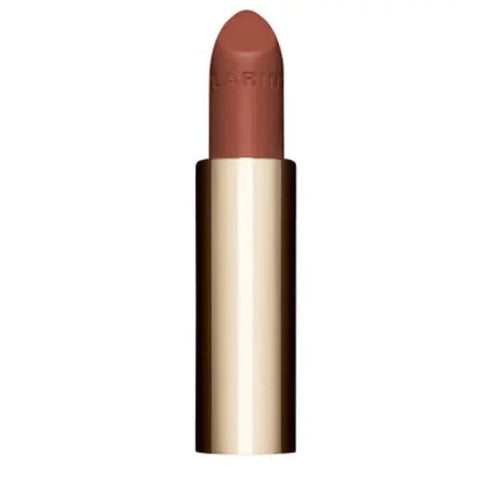 Clarins Joli Rouge Velvet La Recharge 784V Praline Nude lipstick in 3.5g with a sleek packaging, shown in a close-up shot.
