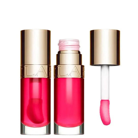 Clarins Lip Comfort Oil 04 Pitaya in 7ml tube, featuring glossy finish and nourishing formula, displayed by Jag Couture London.