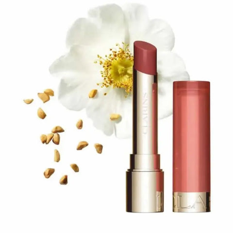 Clarins Lip Oil Balm 03 Lychee in a 2.9g tube, featuring glossy, nourishing lip care with a hint of lychee flavor.