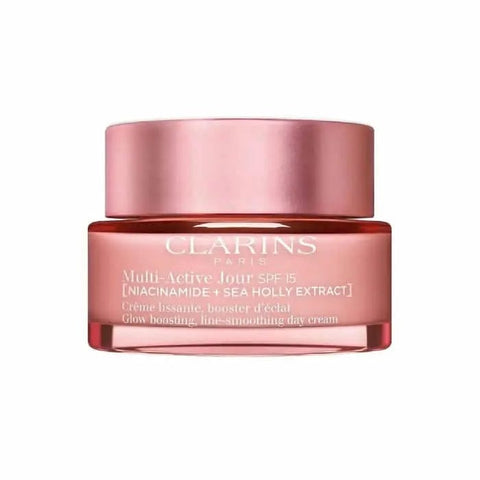 Jag Couture London New York Clarins Multi-Active Day Cream SPF15 in 50ml jar, showing the product container with label.