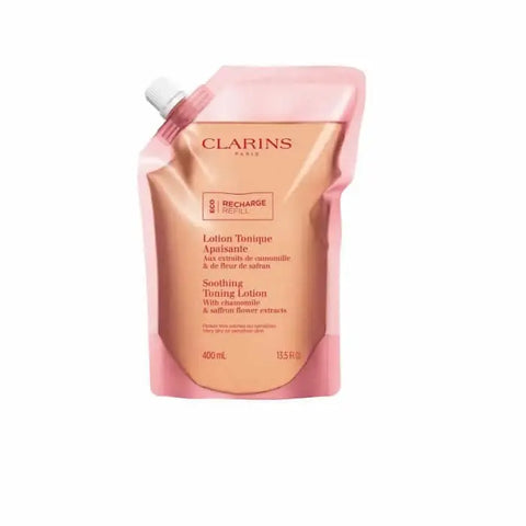 Jag Couture London New York Clarins Soothing Toning Lotion refill, 400ml bottle, for gentle skin conditioning and hydration.