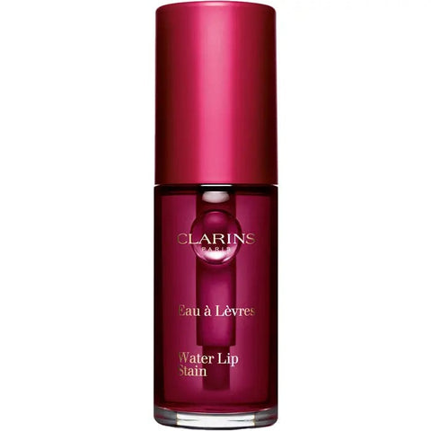 Clarins Water Lip Stain 04 Violet Water in a sleek applicator tube, showcasing vibrant purple lip color from Jag Couture London.