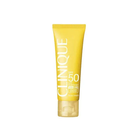 Jag Couture London New York Clinique Face Cream Sunscreen SPF50 in 50ml, showing the white jar with SPF label and sleek packaging.
