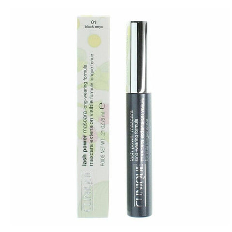Clinique Lash Power Mascara in Black Onyx, 6ml, with a sleek black tube and wand for long, defined lashes.