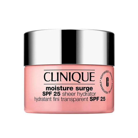 Clinique Moisture Surge hydrating cream with SPF 25 in a 50ml jar, from Jag Couture London New York, showing the product container.