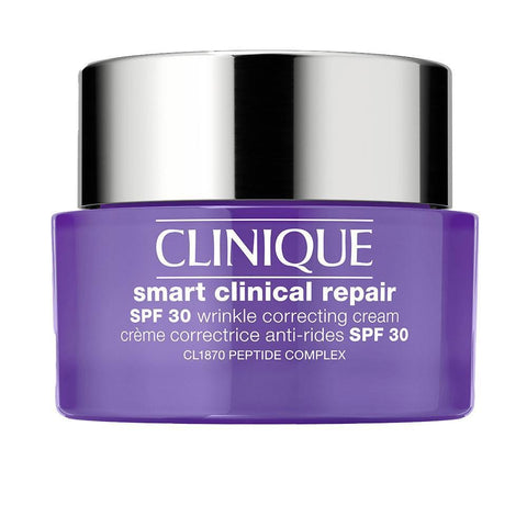 Clinique Smart Clinical Anti-Wrinkle Cream SPF30 in 50ml jar, featuring smooth texture and skincare benefits.