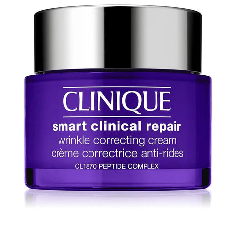 Clinique Smart Clinical Repair Wrinkle Corrector Cream in a 75ml jar, displayed with sleek packaging and branding.