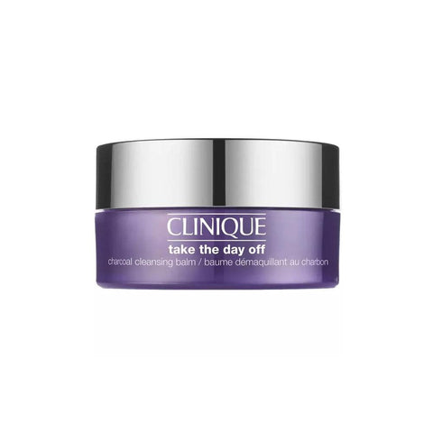 Clinique Take The Day Off Charcoal Cleansing Balm in 125ml jar, with black balm texture, from Jag Couture London New York.
