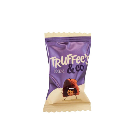 Cocoa dusted French truffles by Jag Couture London in purple flow wrap, approximately 400 pieces, elegant confectionery gift box.