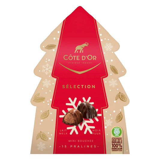 Jag Couture London - New York Cote d'Or Mini Bouchee selection in Christmas tree carton
