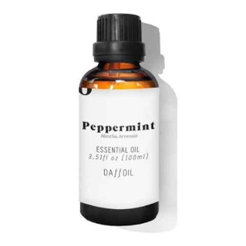 Daffoil Peppermint Essential Oil 100ml by Jag Couture London - New York, clear glass bottle with peppermint oil inside