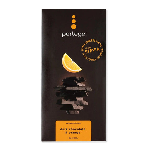 Dark chocolate tablet with orange from Jag Couture London - New York, showing orange slices and rich dark chocolate bar.