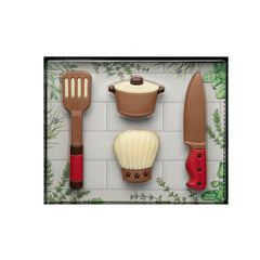 Jag Couture London - New York Decorated hollow milk chocolate cooking gift set - 195mm