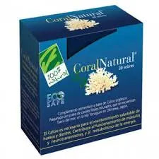 Box of 30 Natura Coralnatural sachets from 100% Natura by Jag Couture London - New York, showing individual sachets in the image.