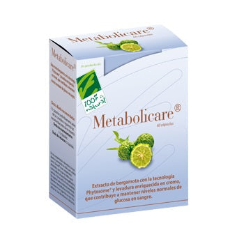 100% Natura Metabolicare dietary supplement capsules by Jag Couture London - New York, shown in a bottle with 60 capsules.
