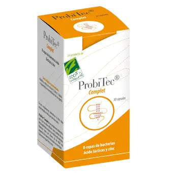 Bottle of 100% Natura Probitec Complete capsules by Jag Couture London-New York showing the product label and cap.