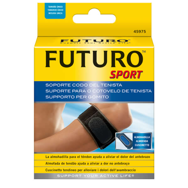 3M Futuro Sport tennis elbow support by Jag Couture London—adjustable, breathable brace for elbow stability and pain relief.