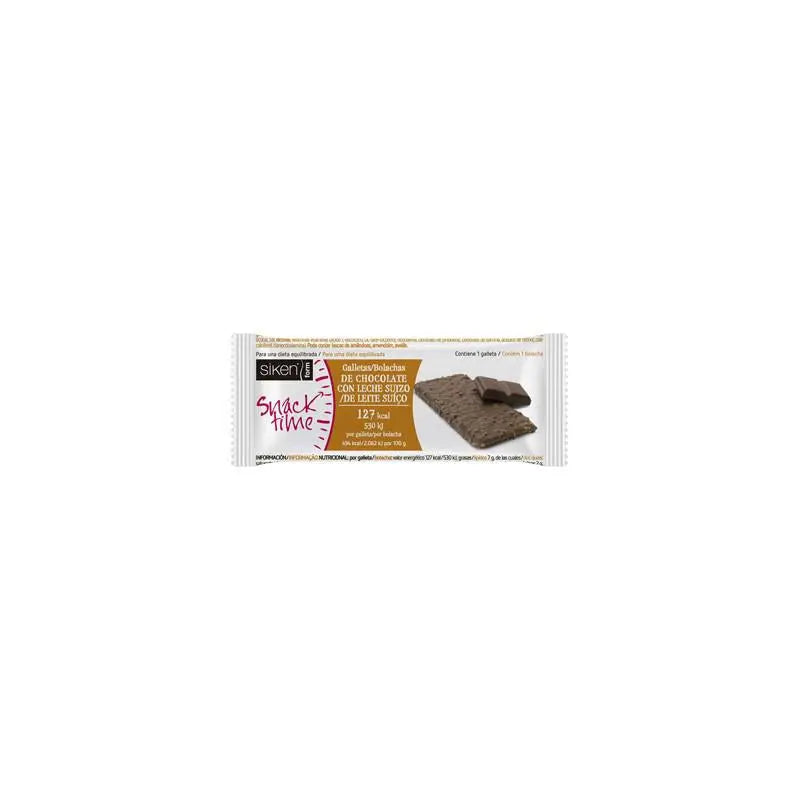 Three Siken Snack Time Milk Chocolate Biscuits by Jag Couture London New York arranged on a white surface.