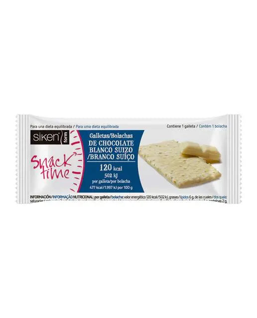Three Siken Snack Time White Chocolate Biscuits by Jag Couture London, 25g each, displayed in a vibrant package.