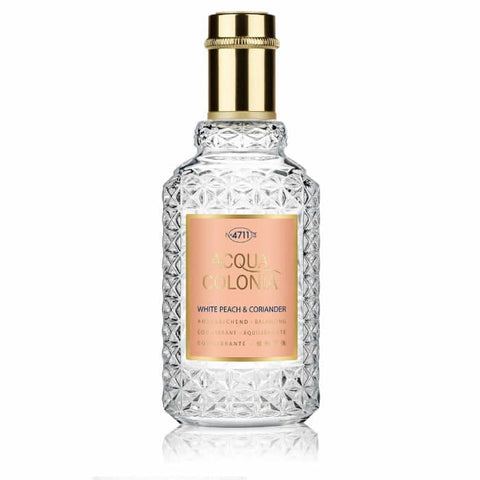 4711 Acqua Colonia White Peach & Coriander Eau De Cologne spray by Jag Couture London, 100ml bottle with white and peach accents