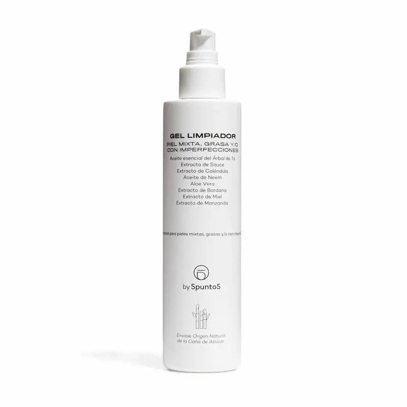 5punto5 Organic Cleansing Gel by Jag Couture London New York in a 200ml bottle, featuring clear gel and minimalist branding.
