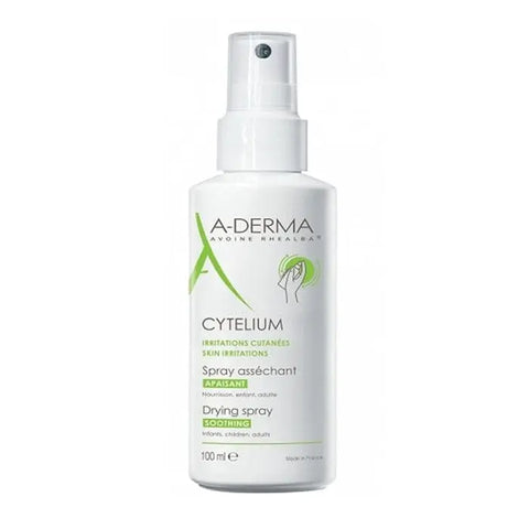 A-Derma Cytelium Drying Spray 100ml bottle by Jag Couture London - New York, shown with the spray bottle on a neutral background.
