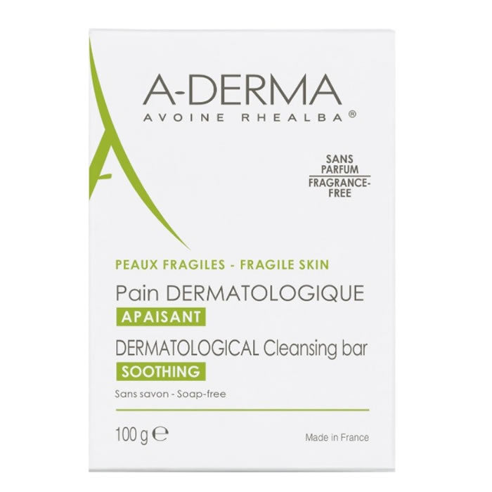 A-Derma Dermopan soothing soap bar by Jag Couture London, 100g, showing the soap with its packaging on a neutral background.