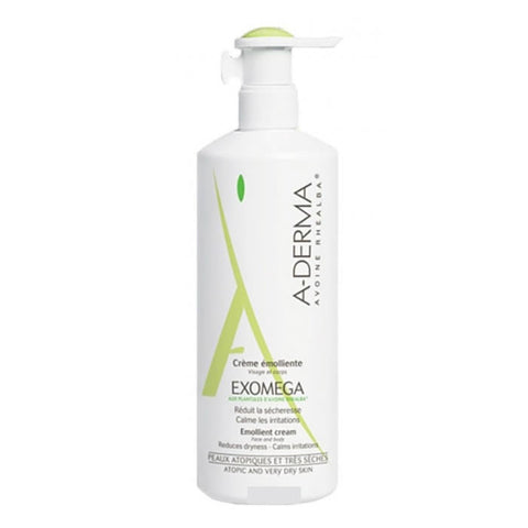 A-Derma Exomega Cream for dry skin in a 400ml jar, with natural ingredients and smooth texture, produced by Jag Couture London New York.