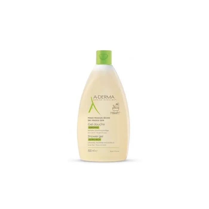 A-derma Overweight Shower Gel by Jag Couture London New York in a 500ml bottle, shown with the product label visible.