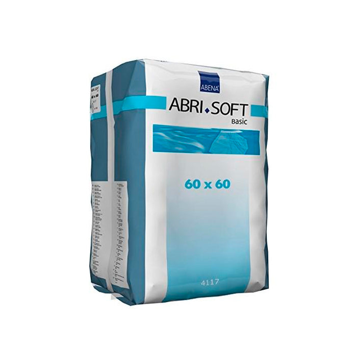 Abena Abri-Soft Basic in 60x60 cm, 60 units, adult incontinence pads by Jag Couture London New York, soft and absorbent.