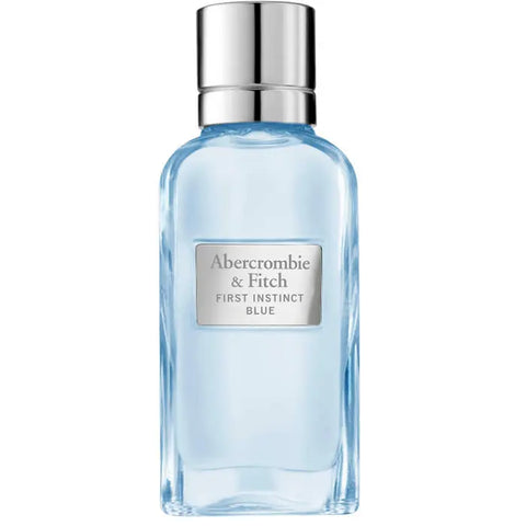 Abercrombie & Fitch First Instinct Blue women’s perfume spray 100ml with sleek bottle, showcasing the fragrance and packaging.