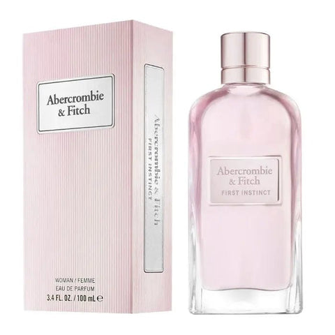 Abercrombie & Fitch First Instinct Woman Eau De Perfume Spray 100ml, shown in a sleek bottle with elegant packaging.