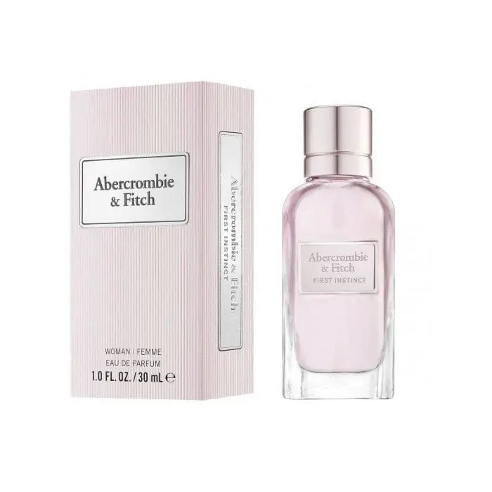 Abercrombie & Fitch First Instinct Woman Eau De Perfume spray 30ml, shown in a sleek bottle with elegant packaging.