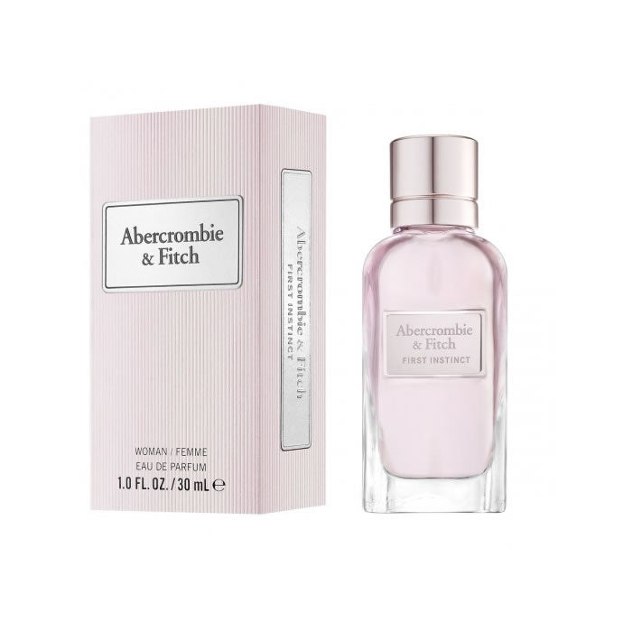 Abercrombie & Fitch First Instinct Woman Eau De Perfume spray bottle, 30ml, with elegant packaging and branding.