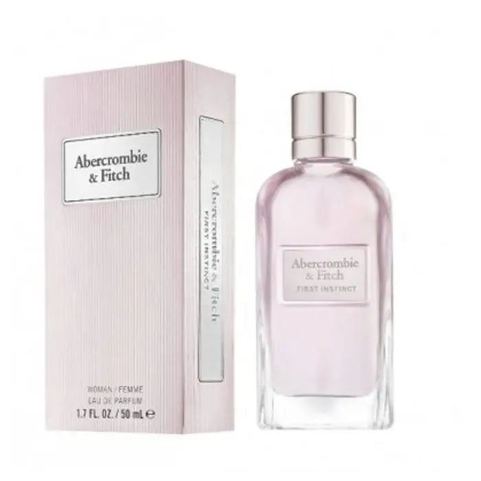 Abercrombie & Fitch First Instinct Woman Eau de Perfume spray 50ml, featuring sleek bottle design and floral fragrance accents.