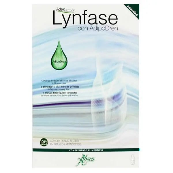 Aboca Lynfase with Adipodren in 12 monodose packages, featuring natural ingredients for wellness, by Jag Couture London New York.
