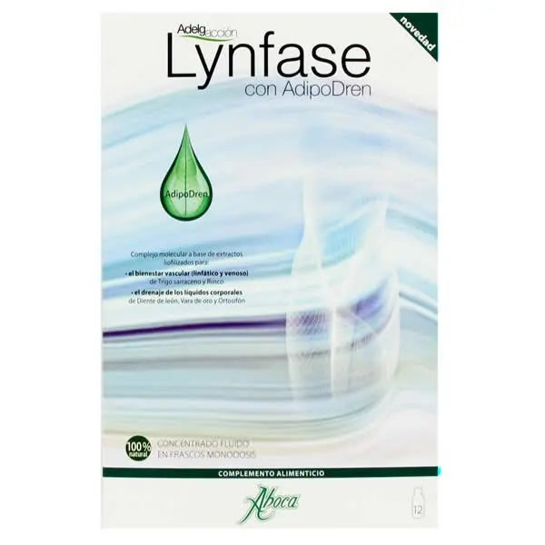 Aboca Lynfase with Adipodren 12 monodose packaging by Jag Couture London New York, featuring the product bottles and labels.