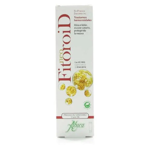 Aboca Neo Fitoroid hemorrhoid ointment tube, 40ml, with herbal ingredients, displayed on a neutral background.