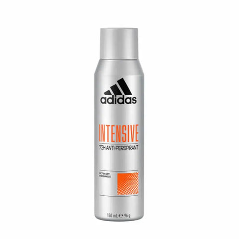 Adidas Intensive Ultra Dry Freshness 72h deodorant spray in 150ml bottle, displayed with clear branding and sleek design.