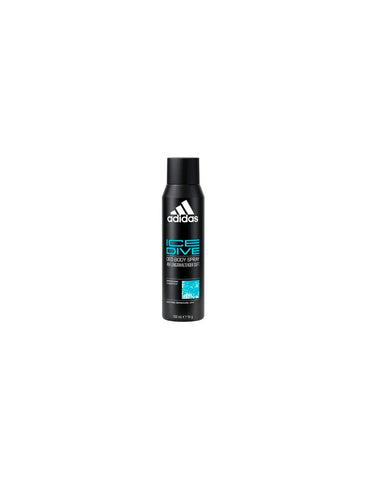 Adidas Men Ice Dive Body Spray by Jag Couture London, featuring a sleek silver and blue can with product branding.