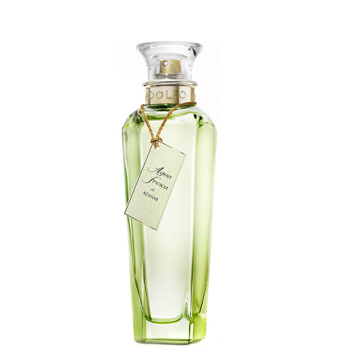 Adolfo Dominguez Agua Fresca De Azahar Eau De Toilette spray 120ml featuring a clear glass bottle with floral accents.